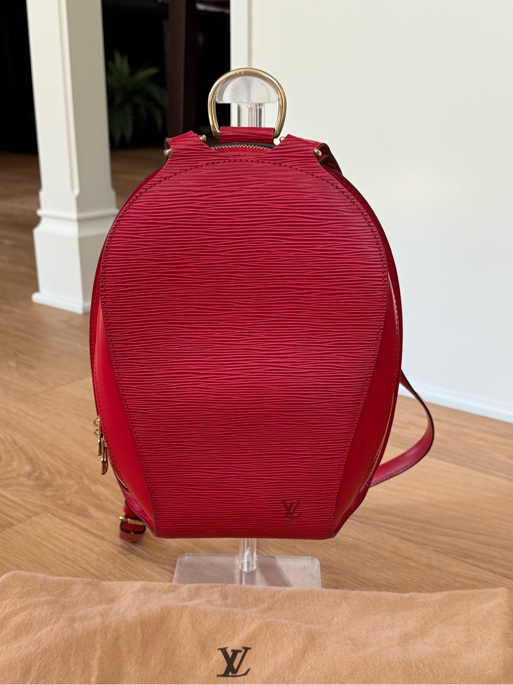 Louis Vuitton Red Epi Leather Mabillon Backpack Handbag